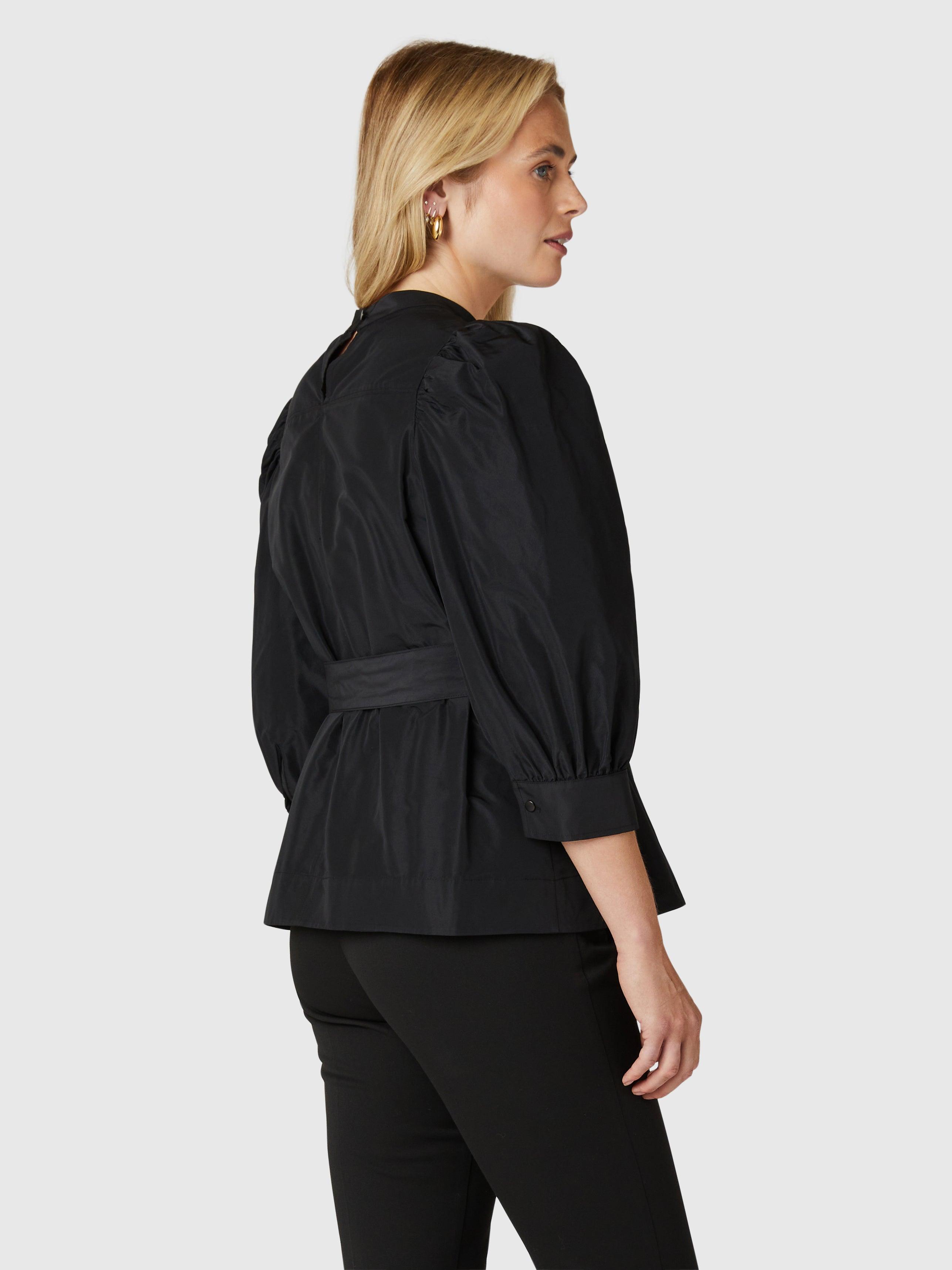 Black belted hot sale blouse