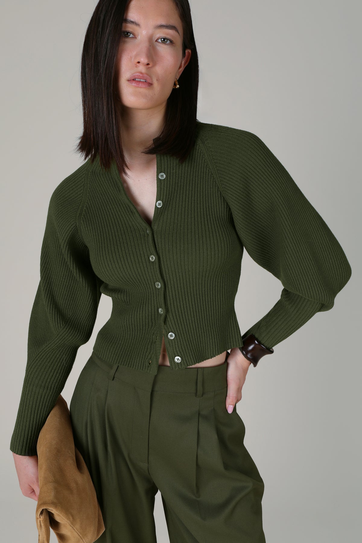 Maya Esculturado Cardigan manga