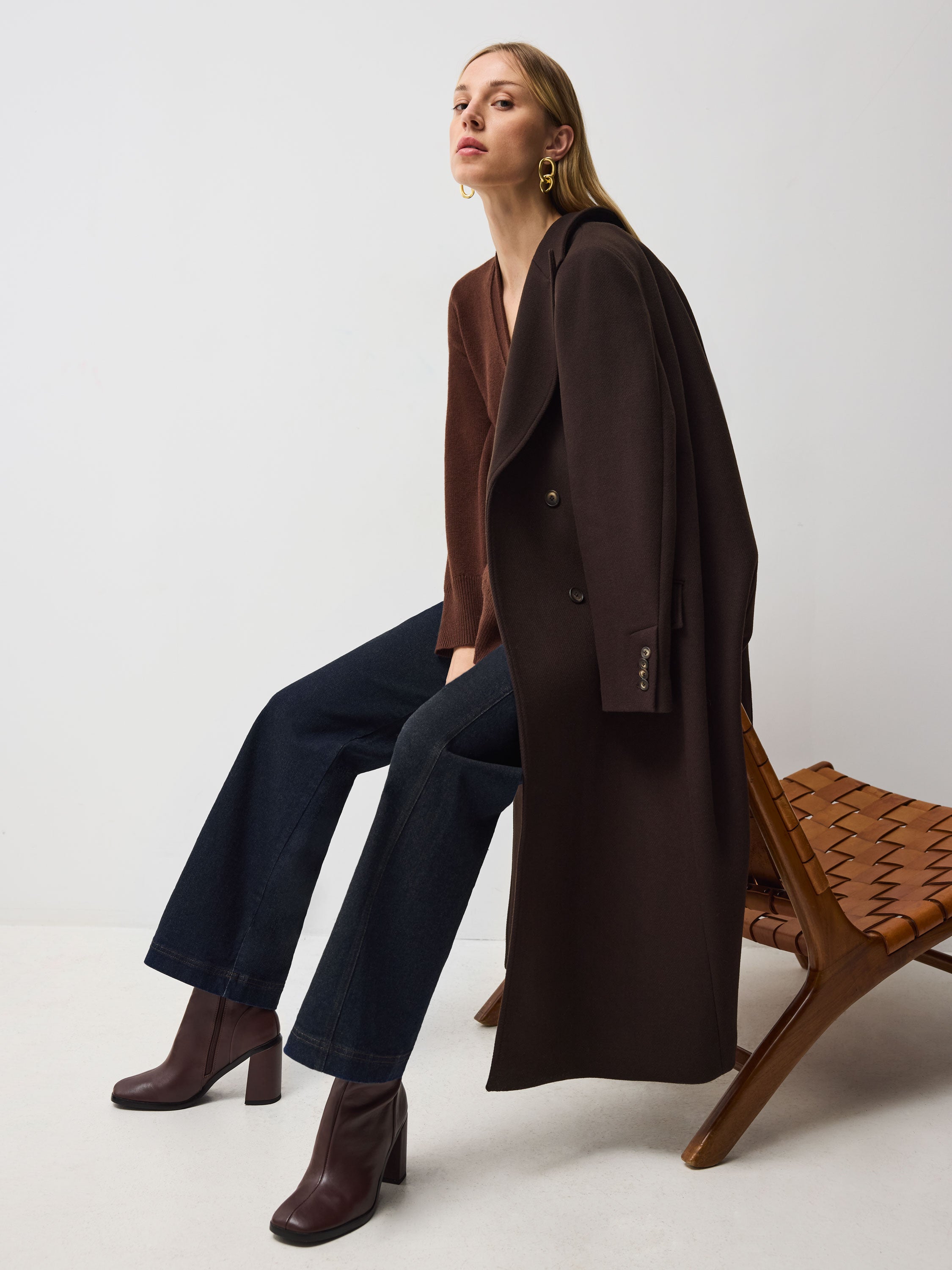 Women's Cardigan in Dark Brown – vivere-london