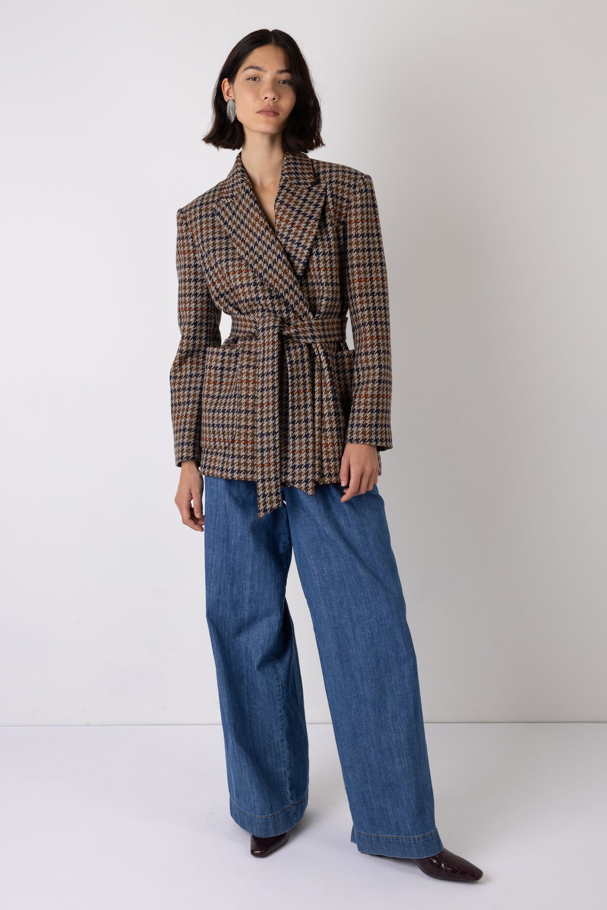 Wilma Check Belted Blazer