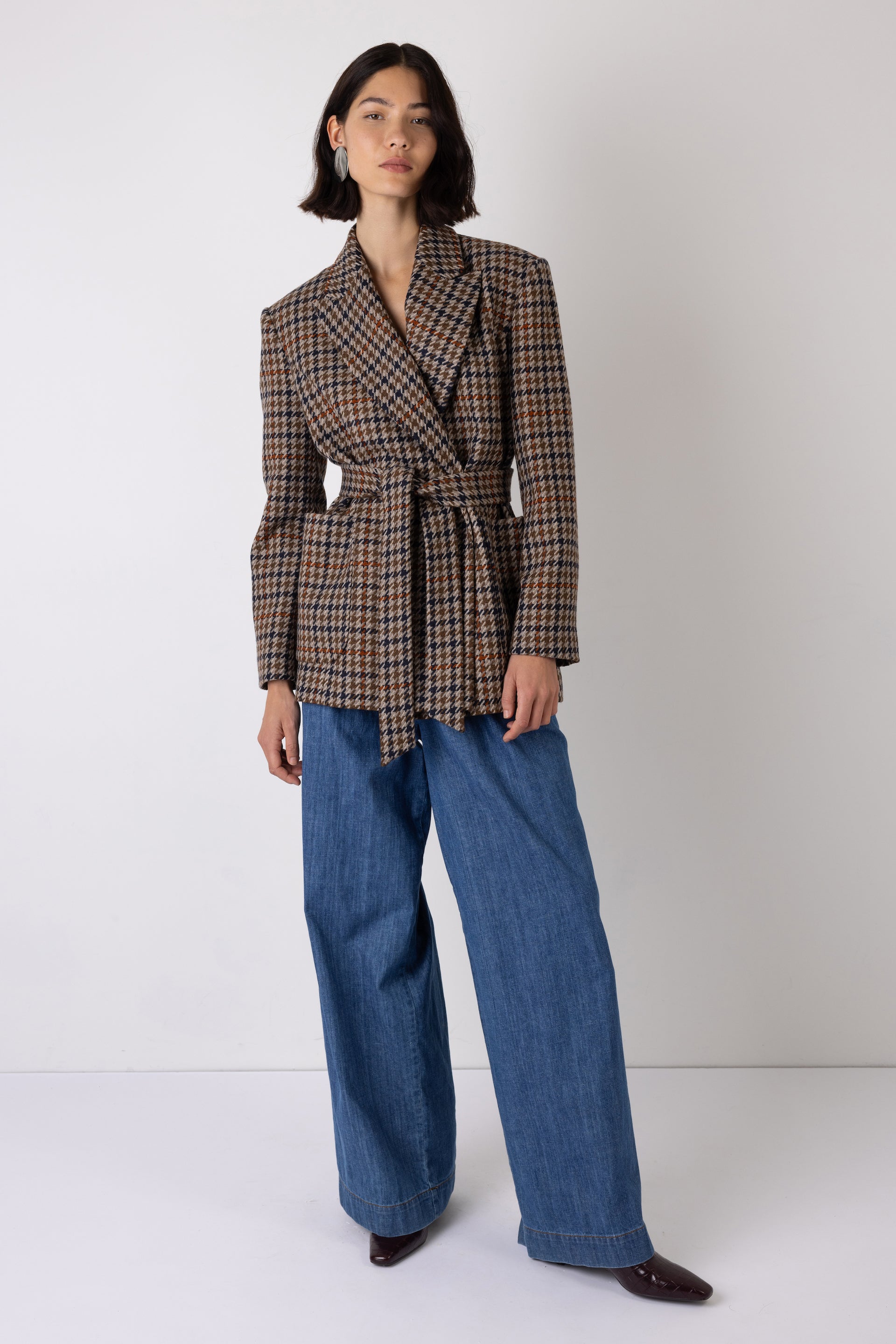 Wilma Check Belted Blazer