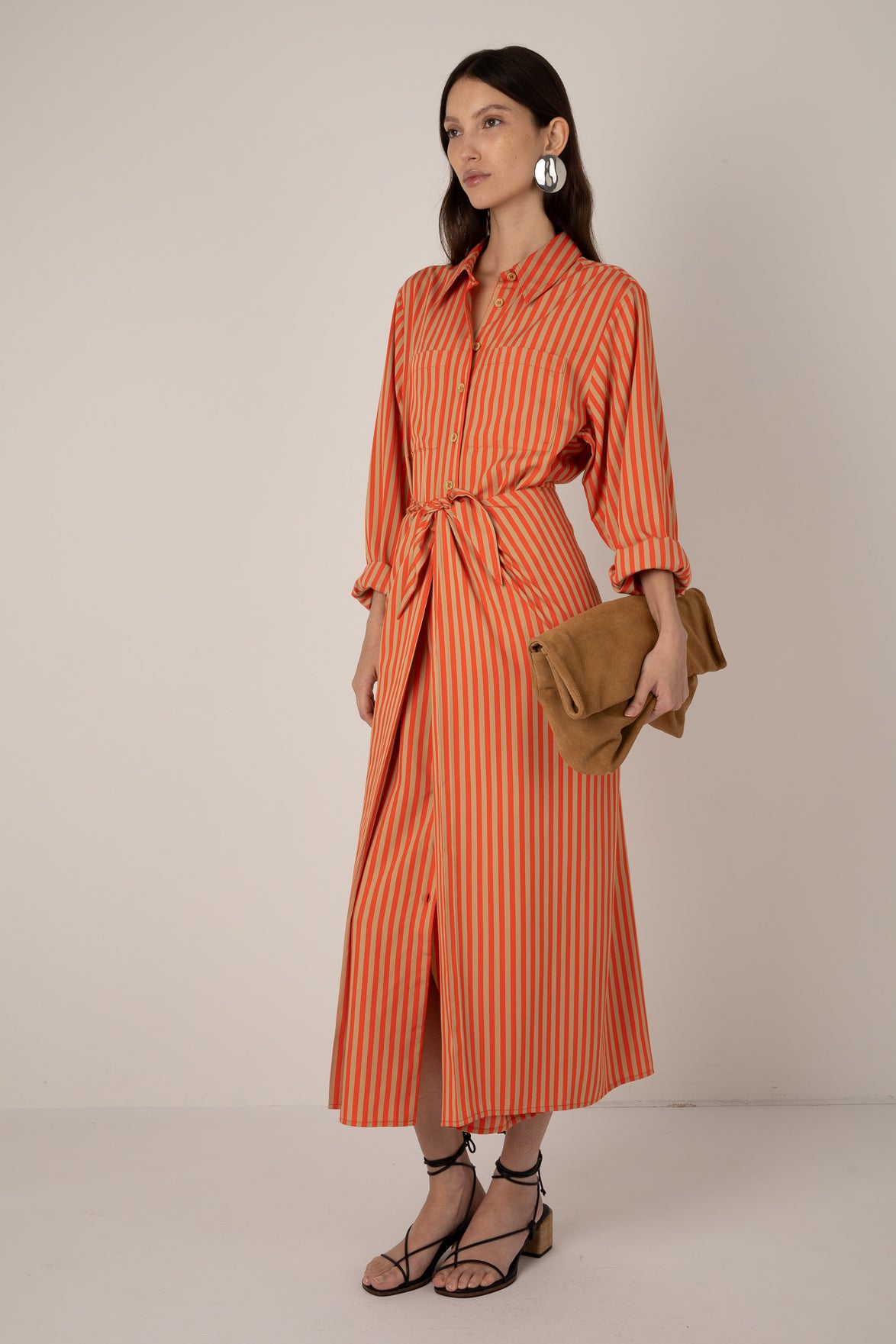 orange front tie dress Touchdown Ties Mini Dress